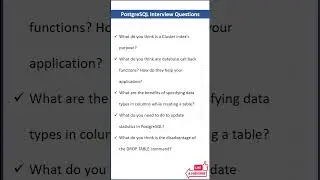 Most Asked PostgreSQL Interview Questions #shortsvideo #postgresql
