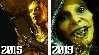 D'Vorah Vomiting on Characters in Mortal Kombat X vs Mortal Kombat 11 Comparison