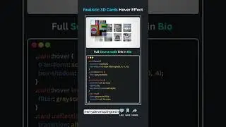 🎴 Realistic 3D Card Hover Effect 2025! 💻✨ | Stunning UI Animation in 60 Seconds||