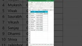 Age Calculation in excel 