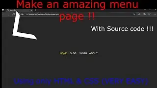 Make an amazing Menu page using only HTML & CSS || With Source code || Linux & Windows tech||