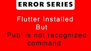 Pub is not a recognized command Flutter Error Series