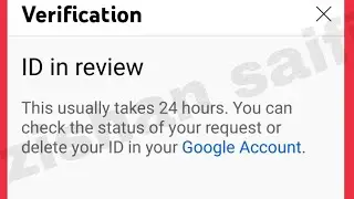 YouTube Fix Verification ID in Review This usually takes 24 hours You can check the status Problem