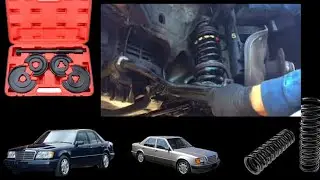 how to remove 85-95 mercedes springs using $50 ebay spring compressor