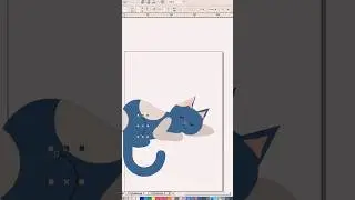 Рисую первый раз в CorelDraw, кота #coreldraw  #корелдроу #рисование #рисунок #кот#вектор