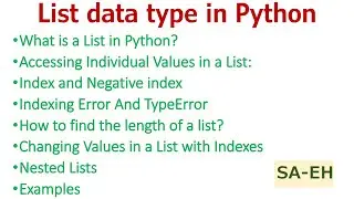 List data type in Python | List | List in Python | CBSE | Data Types in Python | Python Tutorial