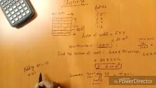 Estimation of Plastering in brick wall,..
