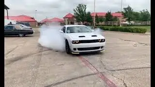 2020 Dodge Challenger hellcat redeye massive burn out** tire explodes!