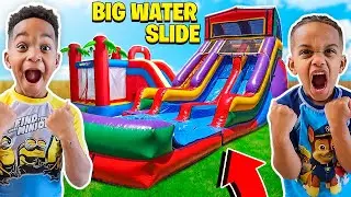 SURPRISING DJ & KYRIE WITH A BIRTHDAY WATERSLIDE BOUNCE HOUSE | THE PRINCE FAMILY