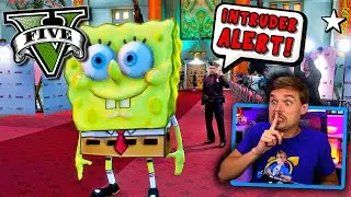 I got caught sneaking into SpongeBob movie premiere! (GTA 5 Mods) 