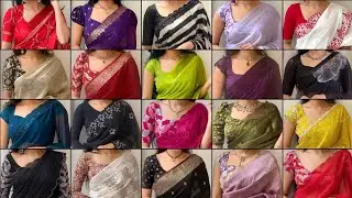 Simple Georgette Chiffon Saree Blouse Designs| Beautiful Georgette Saree Fancy Blouse Designs❤️|