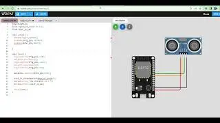 Wokwi ESP32 Simulator :- HC-SR04 Ultrasonic Distance Sensor.