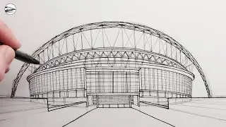 How to Draw Wembley Stadium: Narrated Drawing