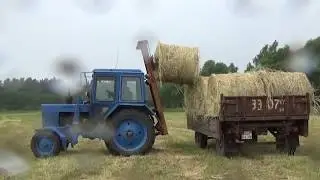 Как возим сено-один рейс со мной!Погрузка карой!