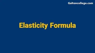 Elasticity Formula