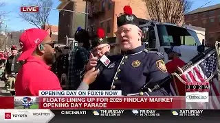 Floats lining up for 2025 Findlay Market Opening Day Parade