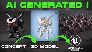 AI Generated 3D Models In Unreal Engine 5 - Edited with Blender + Substance Painter