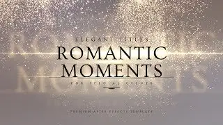 Wedding Romantic Titles Golden Glitter After Effects Template