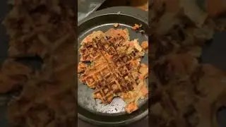 squash waffle( made of eggs, onion, button squash, salt)  😊yummy