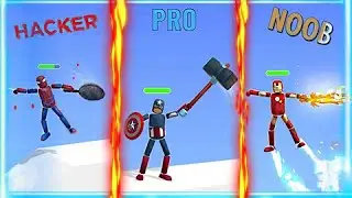Noob VS Pro VS Hacker | Iron Man VS Captain America VS Spider Man