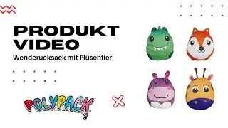 Polypack® | Kinderrucksack 3in1- Kissen, Plüschtier, Rucksack | Dino, Fuchs, Hippo oder Giraffe