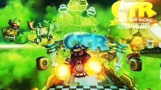 Crash Team Racing Nitro-Fueled - New Track DRIVE-THRU DANGER (All shortcuts) + CTR