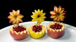 Apple🍎 Flower🌼 Carving |Fruit Carving by The Food Artist