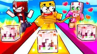 Playing An ANIME PRINCESS LUCKY BLOCK RACE in Minecraft!