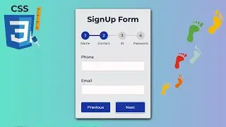 🦶🏼Multi Step Form With Progress | HTML CSS & JavaScript