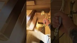 Выдвижной полок и короткий обзор бани #shorts #обзорбани #баня