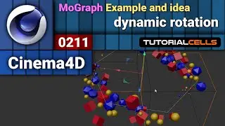 0211. MoGraph Examples ( dynamic rotation, time & volume effectors ) in cinema 4d