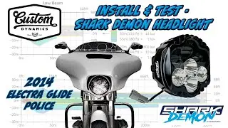 Install & Test - Shark Demon Headlight on 2014 Harley Electra glide | Fits 1994-2023 Batwing Models!