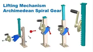 Lifting Mechanism using Archimed Spiral Gear | Mechanical Mechanism Animation