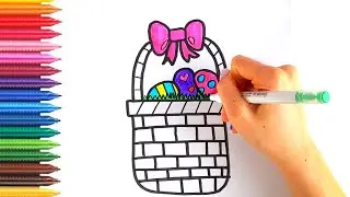 How To Draw An Easter Basket for Kids 🌈 Как нарисовать пасхальную корзину для детей