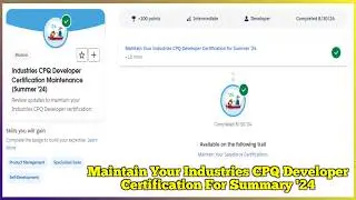 Maintain Your Industries CPQ Developer Certification for Summer ’24 | Salesforce | Quiz Solution