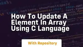 How to update a element in array using c language