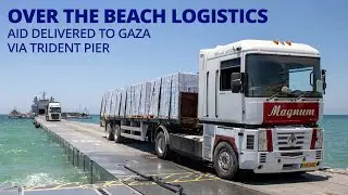 Trident pier built by US military to deliver aid over the beach  to Gaza