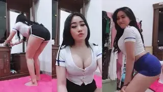 terbaru cewek semok lagi belajar buat tiktok | auto bikin salah fokus