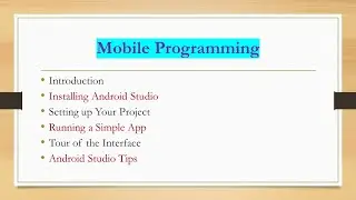 W1 - Introduction to Android Programming