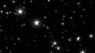 White Star-Shaped Particles With Tunneling Motion. Black background. Neon. 4K Video Loop