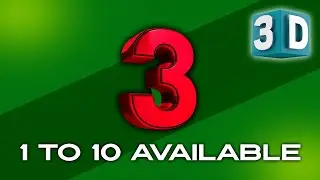 3D 1 to 10 Numbers Green Screen redish