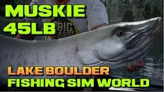 Fishing Sim World 45lb 13oz Muskie Lake Boulder
