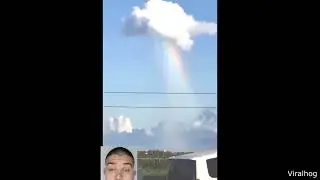 Rainbow Pours Out of Cloud #shorts