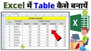 Excel me table kaise banaye | Table in Microsoft Excel | Excel me table kaise banate hai