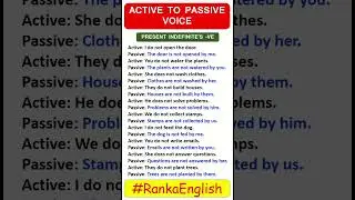 Active to Passive Voice | Simple Present Tense | Negative Sentence | English Grammar | May-3, S-2