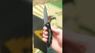 Нож Kansept Baku stonewash сталь S35VN рукоять Blackwash Ti/Green Carbon Fiber
