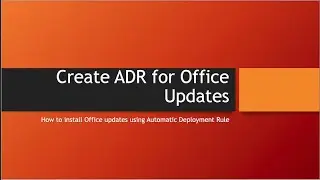Create ADR for Office Updates