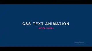 Text Animation - Pure CSS Animation Effects - How To Create a Text animation using CSS3