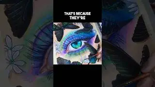 💦🖤 LIQUID Watercolors (with timelapse!) #shortsart