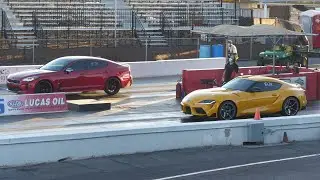 Toyota Supra vs Kia Stinger GT - drag race
